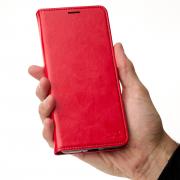 Чехол-книга DC ELEGANT для Xiaomi Redmi 14C (красный, магнитная застежка, карман для карт)