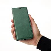Чехол-книга DC ELEGANT для Xiaomi Redmi 14C (темно-зеленый, магнитная застежка, карман для карт)