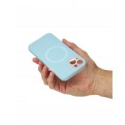 Чехол Liquid Silicone Full с поддержкой MagSafe для iPhone 14 blue fog