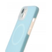Чехол Liquid Silicone Full с поддержкой MagSafe для iPhone 15 blue fog