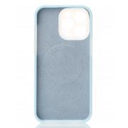Чехол Liquid Silicone Full с поддержкой MagSafe для iPhone 15 Pro Max blue fog