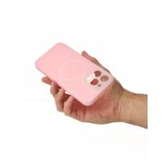 Чехол Liquid Silicone Full с поддержкой MagSafe для iPhone 15 Pro pink