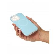 Чехол Liquid Silicone Full с поддержкой MagSafe для iPhone 16 Pro Max blue fog