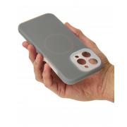 Чехол Liquid Silicone Full с поддержкой MagSafe для iPhone 16 Pro Max stone gray