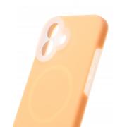 Чехол Liquid Silicone Full с поддержкой MagSafe для iPhone 16 orange