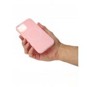 Чехол Liquid Silicone Full с поддержкой MagSafe для iPhone 13 pink