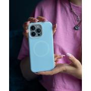 Чехол Liquid Silicone Full с поддержкой MagSafe для iPhone 14 Pro Max blue fog