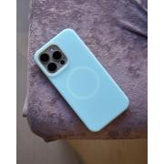 Чехол Liquid Silicone Full с поддержкой MagSafe для iPhone 15 Pro Max blue fog