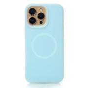 Чехол Liquid Silicone Full с поддержкой MagSafe для iPhone 16 Pro Max blue fog