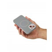 Чехол Liquid Silicone Full с поддержкой MagSafe для iPhone 14 stone gray