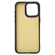 Силиконовый чехол Slim Ring Leather Textured с поддержкой MagSafe для iPhone 14 Pro black