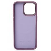 Силиконовый чехол Slim Ring Leather Textured с поддержкой MagSafe для iPhone 14 deep purple