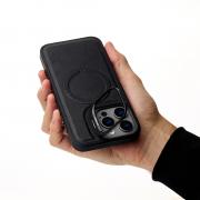 Чехол LEATHER CAMERA CASE с поддержкой MagSafe для iPhone 14 Pro черный