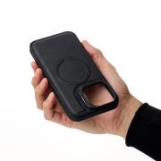 Чехол MagSafe LEATHER CAMERA CASE для iPhone 14 Pro Max черный