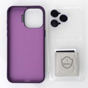 Чехол MagSafe LEATHER CAMERA CASE для iPhone 15 Pro Max темно-фиолетовый