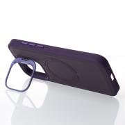 Чехол MagSafe LEATHER CAMERA CASE для iPhone 15 Pro темно-фиолетовый
