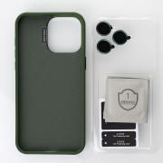 Чехол MagSafe LEATHER CAMERA CASE для iPhone 15 Pro темно-зеленый