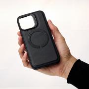 Чехол MagSafe LEATHER CAMERA CASE для iPhone 15 Pro Max черный