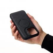 Чехол MagSafe LEATHER CAMERA CASE для iPhone 15 Pro черный