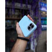 Чехол MagSafe Liquid Silicone Full для iPhone 15 Pro Max blue fog