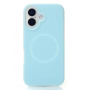 Чохол Silicone Aura case magsafe для iPhone 16 blue fog