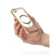 Чехол Shining matte magsafe с защитой камеры для iPhone 16E gold
