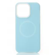Чехол Liquid Silicone Full с поддержкой MagSafe для iPhone 13 blue fog