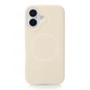 Чохол Silicone Aura case magsafe для iPhone 16 cream