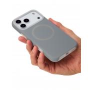 Чехол Liquid Silicone Full с поддержкой MagSafe для iPhone 17 Pro Max stone gray