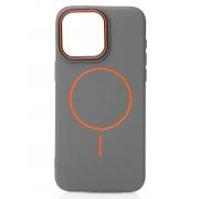 Чехол Soft Leather Shell с MagSafe для iPhone 13 Pro (stone gray, силикон)