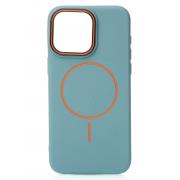 Чехол Soft Leather Shell с MagSafe для iPhone 13 Pro (wave blue, силикон)