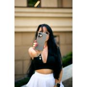 Силиконовый чехол Slim Ring Leather Textured с поддержкой MagSafe для iPhone 16 stone gray