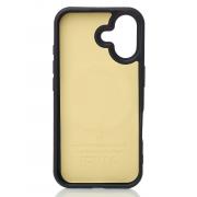 Силиконовый чехол Slim Ring Leather Textured с поддержкой MagSafe для iPhone 16 black