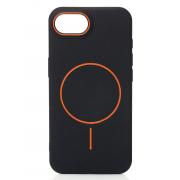 Силиконовый чехол Slim Ring Leather Textured с поддержкой MagSafe для iPhone 16E / iPhone 17E black