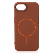 Силиконовый чехол Slim Ring Leather Textured с поддержкой MagSafe для iPhone 16E / iPhone 17E desert titanium