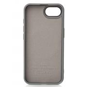 Силиконовый чехол Slim Ring Leather Textured с поддержкой MagSafe для iPhone 16E / iPhone 17E stone gray