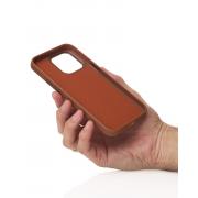 Чехол LUXURY Leather Case с поддержкой MagSafe для iPhone 14 Pro brown