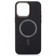 Чехол LUXURY Leather Case с поддержкой MagSafe для iPhone 14 Pro black