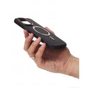 Чехол LUXURY Leather Case с поддержкой MagSafe для iPhone 14 Pro black