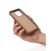 Чехол LUXURY Leather Case с поддержкой MagSafe для iPhone 14 Pro desert titanium