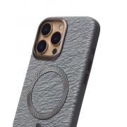 Чехол MagSafe LUXURY Leather Case для iPhone 16 Pro natural titanium
