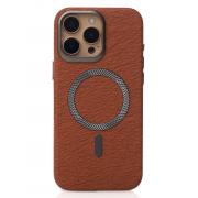 Шкіряний чохол LUXURY з MagSafe для iPhone 16 Pro (brown, преміум)
