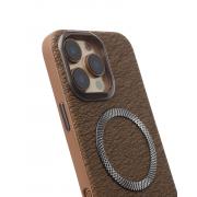 Чехол MagSafe LUXURY Leather Case для iPhone 16 Pro Max desert titanium