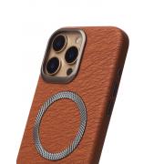 Чехол MagSafe LUXURY Leather Case для iPhone 16 Pro brown