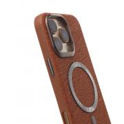 Чехол MagSafe LUXURY Leather Case для iPhone 16 Pro brown
