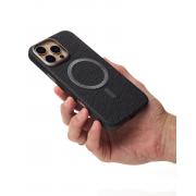 Чехол MagSafe LUXURY Leather Case для iPhone 16 Pro black
