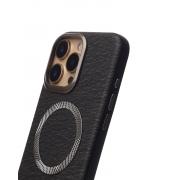 Чехол MagSafe LUXURY Leather Case для iPhone 16 Pro black