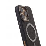 Чехол MagSafe LUXURY Leather Case для iPhone 16 Pro black