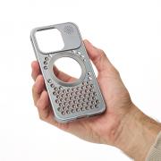 Металлический чехол MagSafe AROMA PERFORATED METAL для iPhone 14 Pro серый