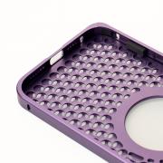 Металлический чехол MagSafe AROMA PERFORATED METAL для iPhone 14 Pro фиолетовый